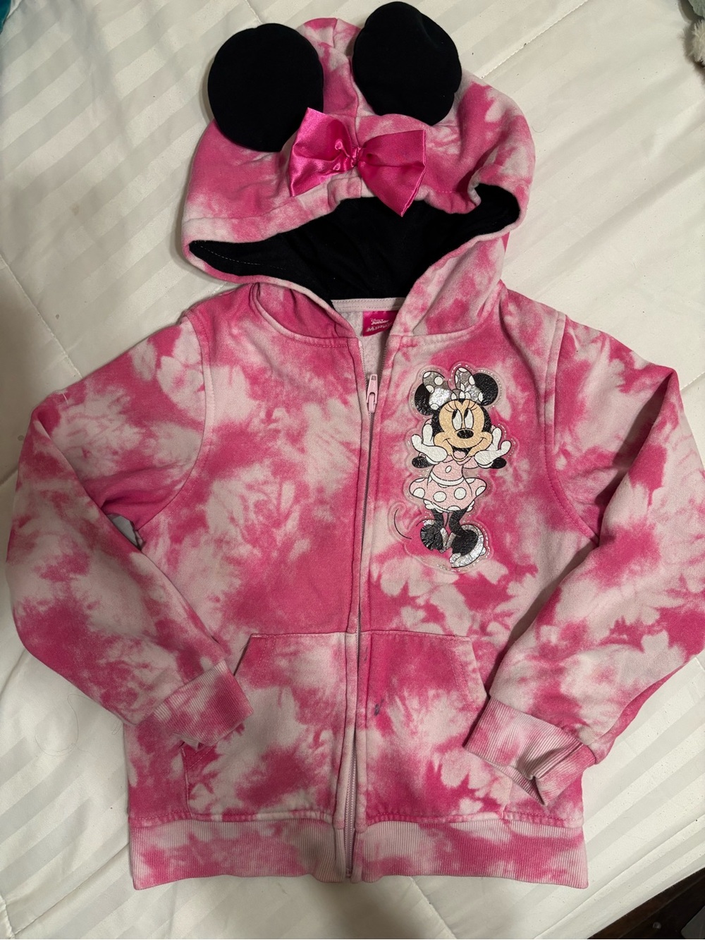 Disney Pink Tie-Dye Minnie Mouse Hooded Zip Jacket